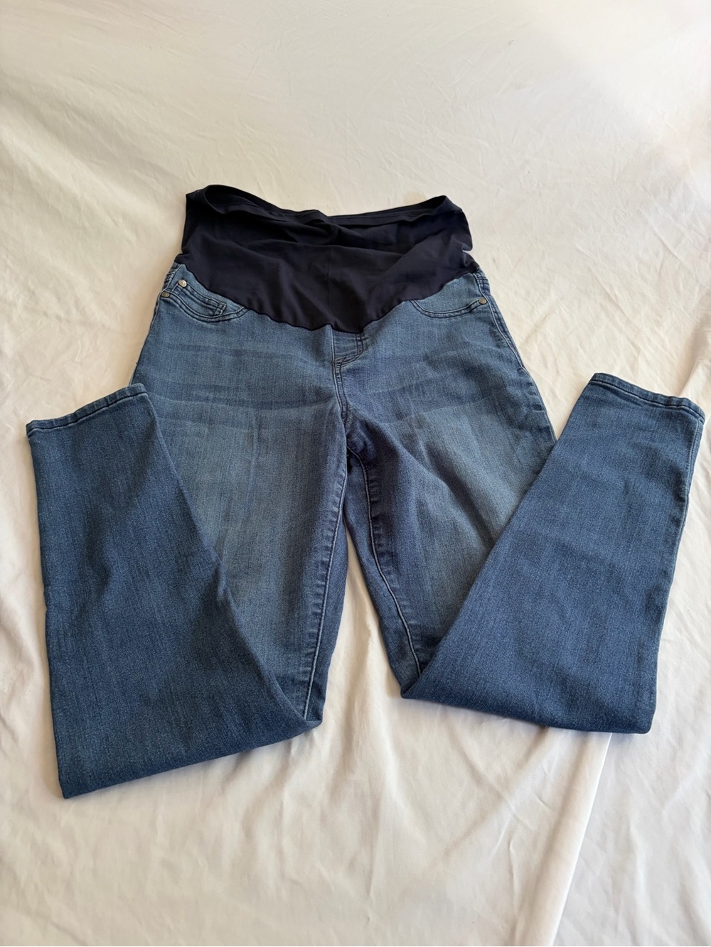 Celebrity Pink Blue Maternity Jeggings with Black Support Panel Size M